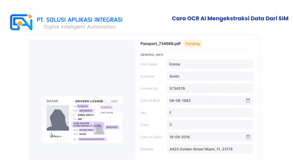 Implementasi Ekstraksi Data dari SIM OCR di Berbagai Industri