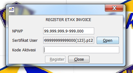 Registrasi ulang aplikasi dan perubahan password admin utama