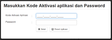 Pilih "Reset Aplikasi Client" dan Input Data