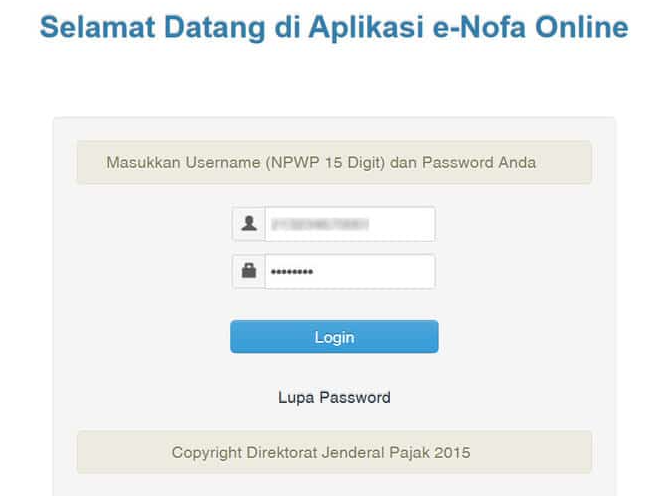 Akses Laman e-Nofa dan Login