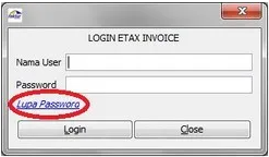 Buka Aplikasi e-Faktur dan Pilih "Lupa Password