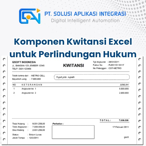 9 Komponen Wajib Kwitansi & Contoh Kwitansi Excel untuk Perlindungan Hukum